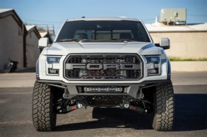 Ford F-150 Raptor Front Bumper - Addictive Desert Designs - ADD PRO Bolt-On - Hammer Black with Satin Black Panels - `17-`19 Ford F-150 Raptor Front Bumper - Addictive Desert Designs - ADD PRO Bolt-On - Hammer Black with Satin Black Panels - `17-`19